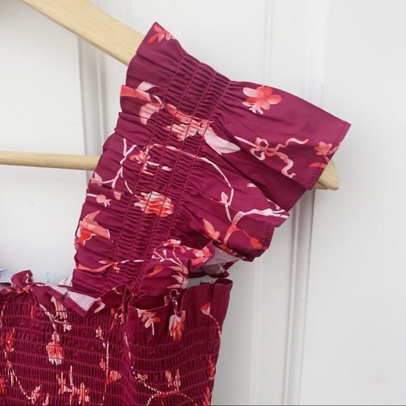 Hill House Paz Top in Burgundy Botanical - Picture 5 of 8